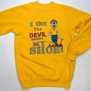 Vintage 80s I Got The Devil Under My Shoe Crewneck